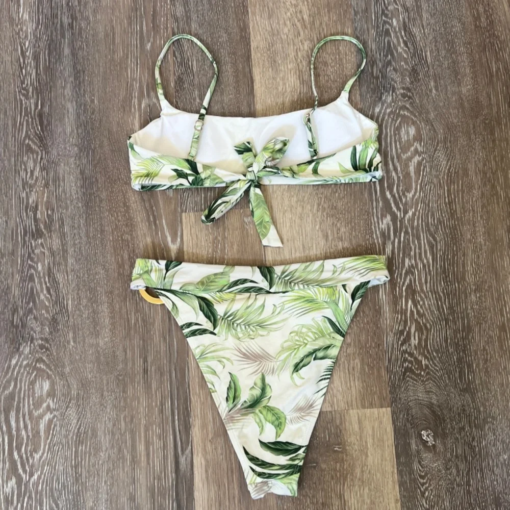 Monday Swimwear Palm Print Bikini SET Size S